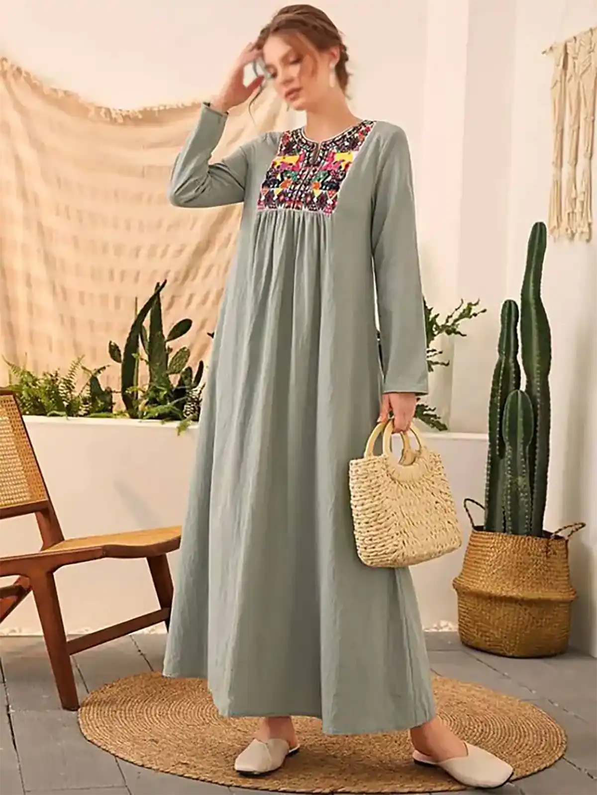 مانتو پیراهنی رنگی زنانه سنتی