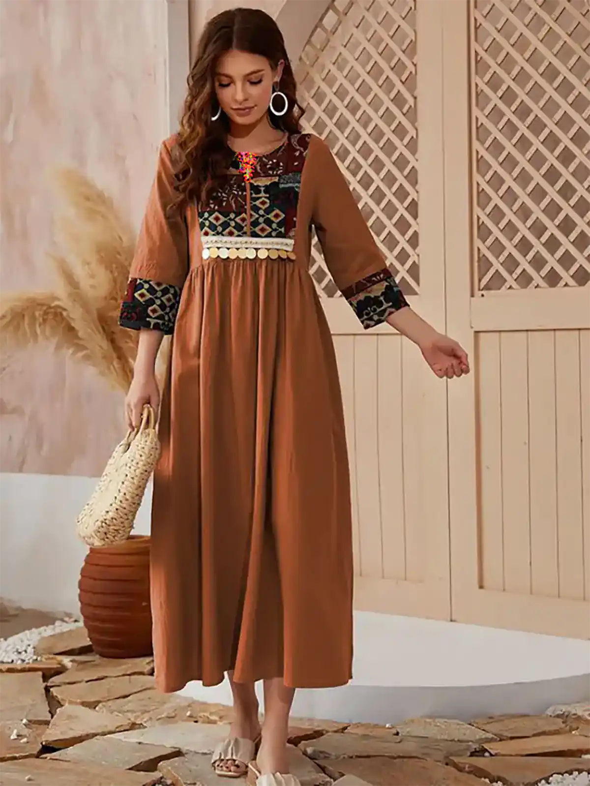 مانتو پیراهنی رنگی زنانه سنتی