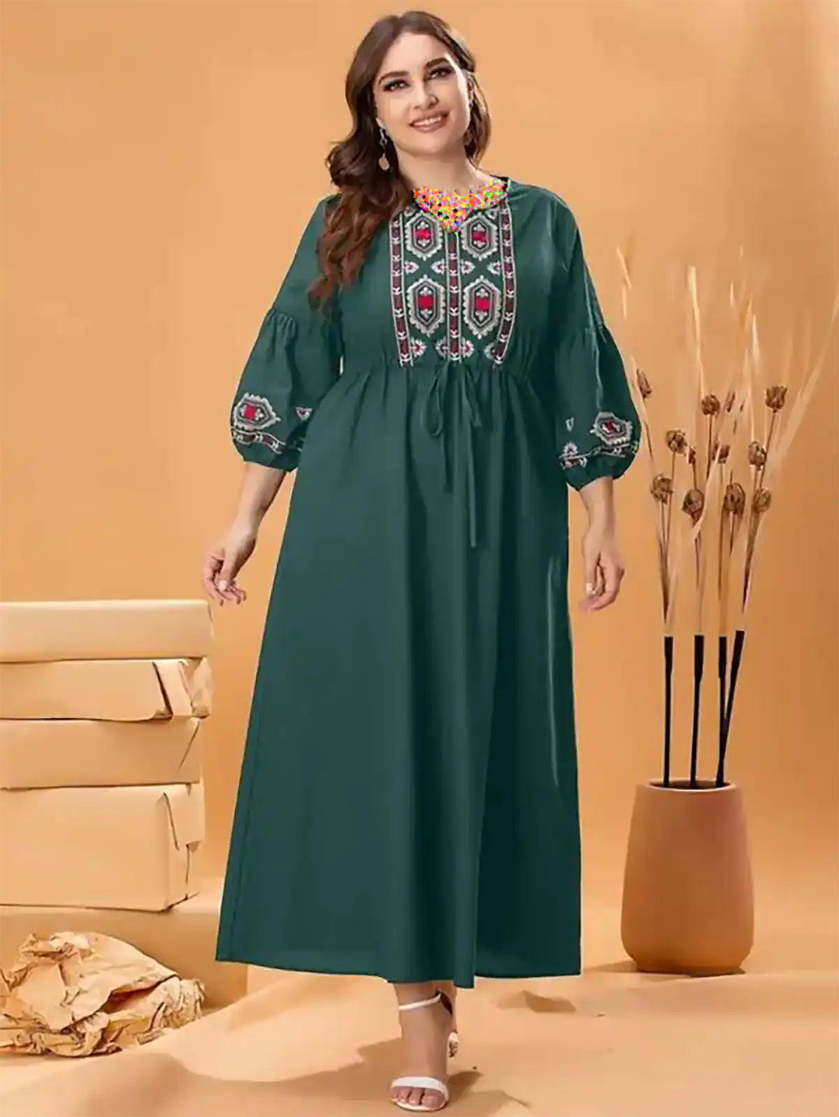 مانتو پیراهنی رنگی زنانه سنتی