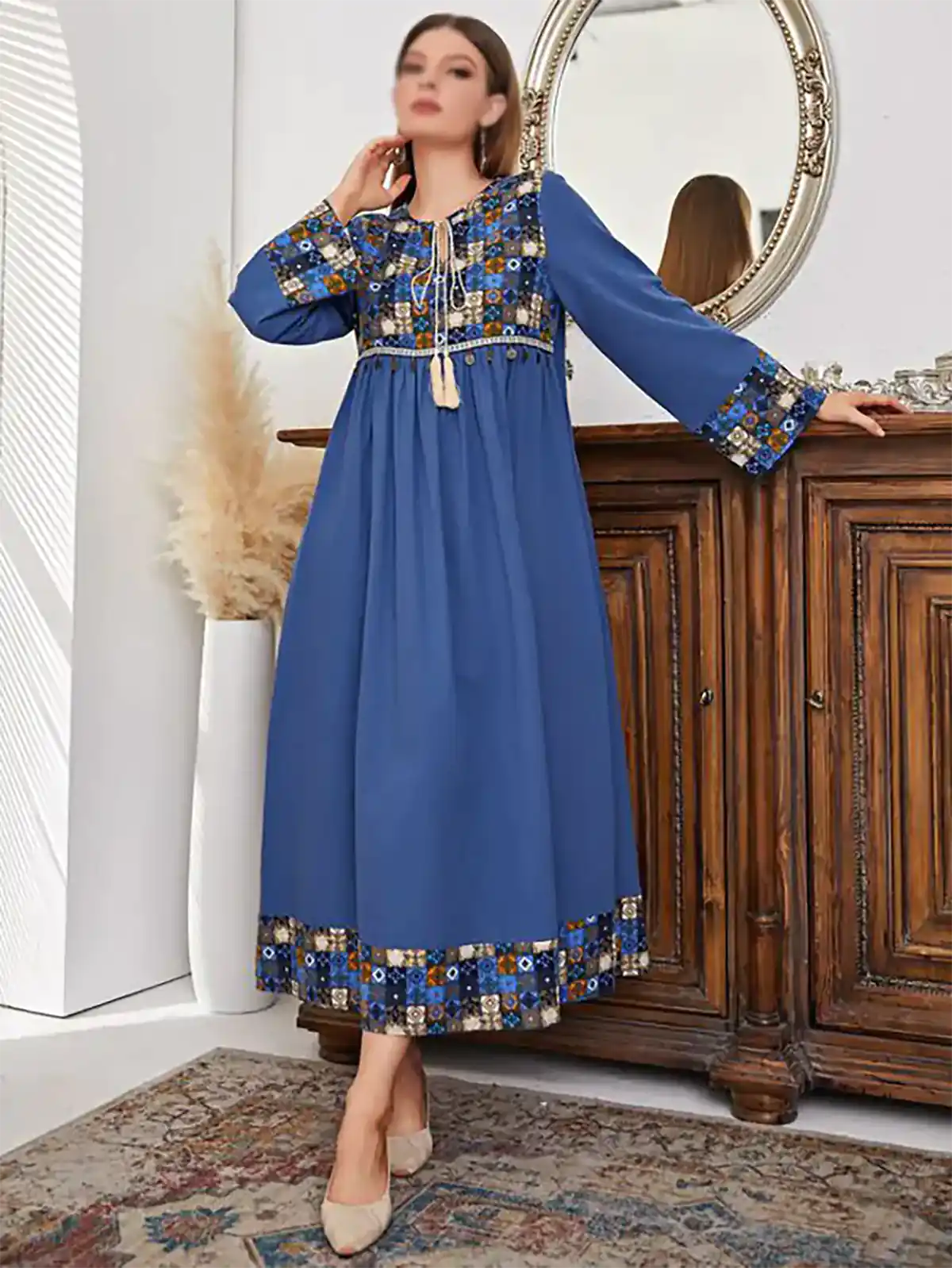 مانتو پیراهنی رنگی زنانه سنتی