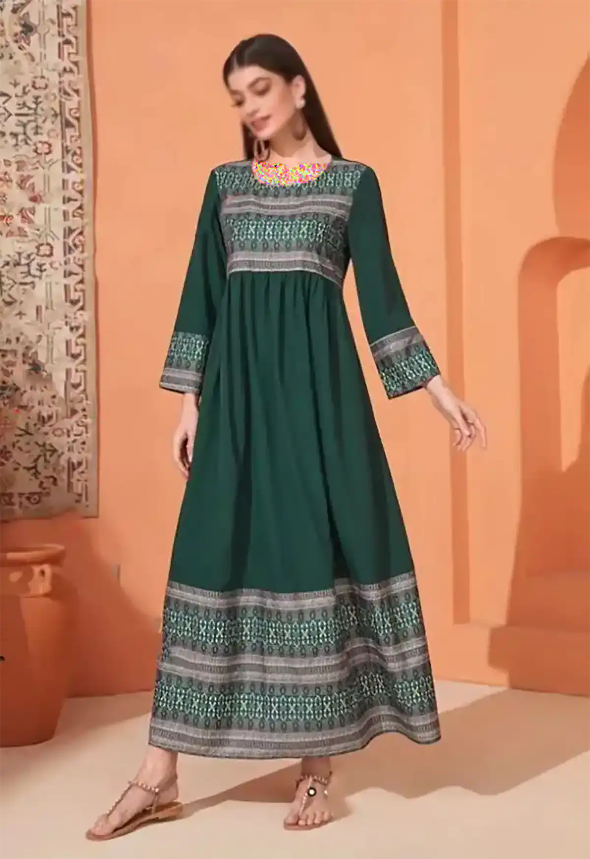 مانتو پیراهنی رنگی زنانه سنتی