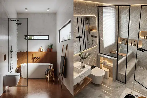 مدل سرویس بهداشتی با حمام + ترکیب زیبایی و عملکرد با مدل سرویس بهداشتی با حمام