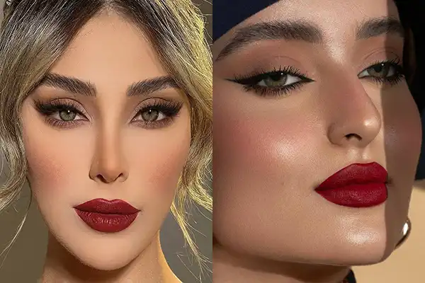مدل آرایش اسموکی با رژ قرمز + ظاهر دراماتیک‌تر با مدل آرایش اسموکی با رژ قرمز