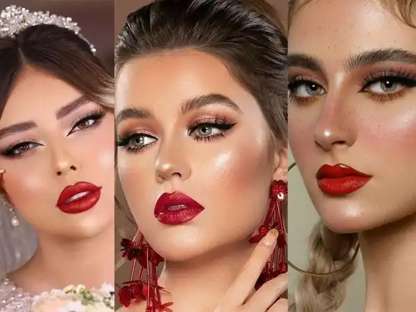 مدل آرایش اسموکی با رژ قرمز + ظاهر دراماتیک‌تر با مدل آرایش اسموکی با رژ قرمز