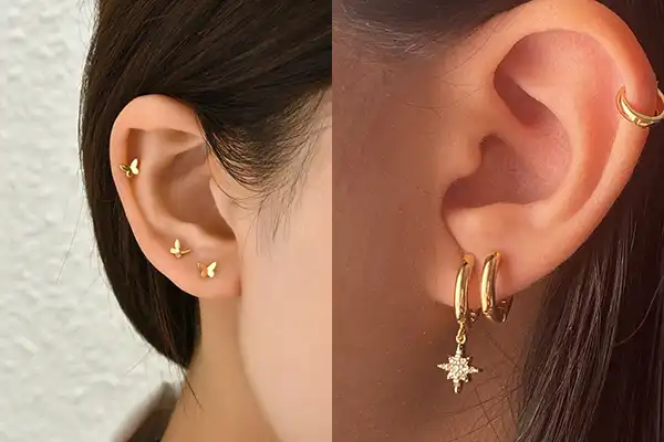 مدل گوشواره برای سوراخ دوم گوش + مدل گوشواره برای سوراخ دوم گوش ترکیبی خاص