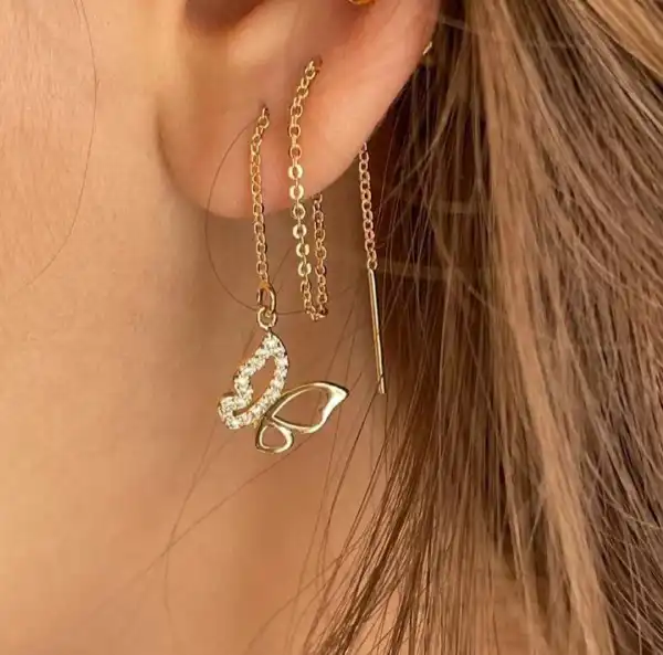 مدل گوشواره برای سوراخ دوم گوش + مدل گوشواره برای سوراخ دوم گوش ترکیبی خاص