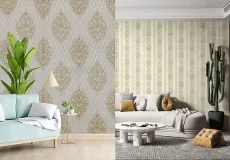 مدل کاغذ دیواری برای خانه های کوچک + روشنایی و توهم بصری برای خانه های کوچک با مدل کاغذ دیواری