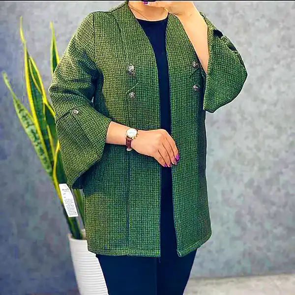 مدل مانتو با پارچه شانتون سبز + استایل منحصربفرد با مدل مانتو پارچه شانتون سبز