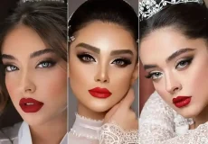میکاپ عروس با رژ قرمز یونیک