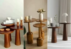 میز کنار مبلی چوبی شیک