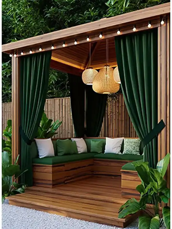 مدل آلاچیق داخل حیاط + دکوراسیون مدرن و سنتی حیاط با مدل آلاچیق لاکچری