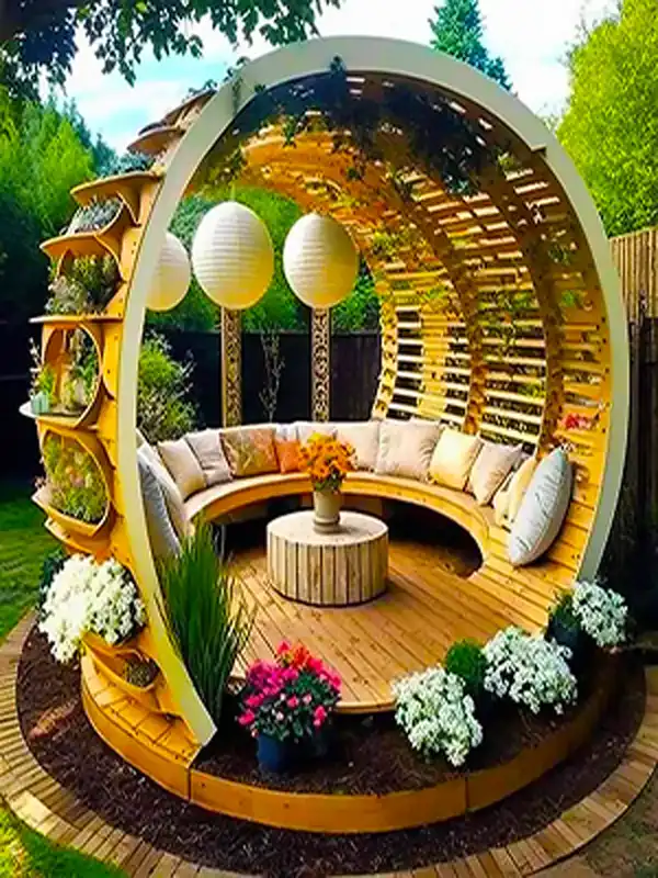 مدل آلاچیق داخل حیاط + دکوراسیون مدرن و سنتی حیاط با مدل آلاچیق لاکچری