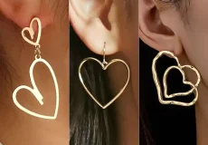 مدل گوشواره قلبی طلا مینیمال