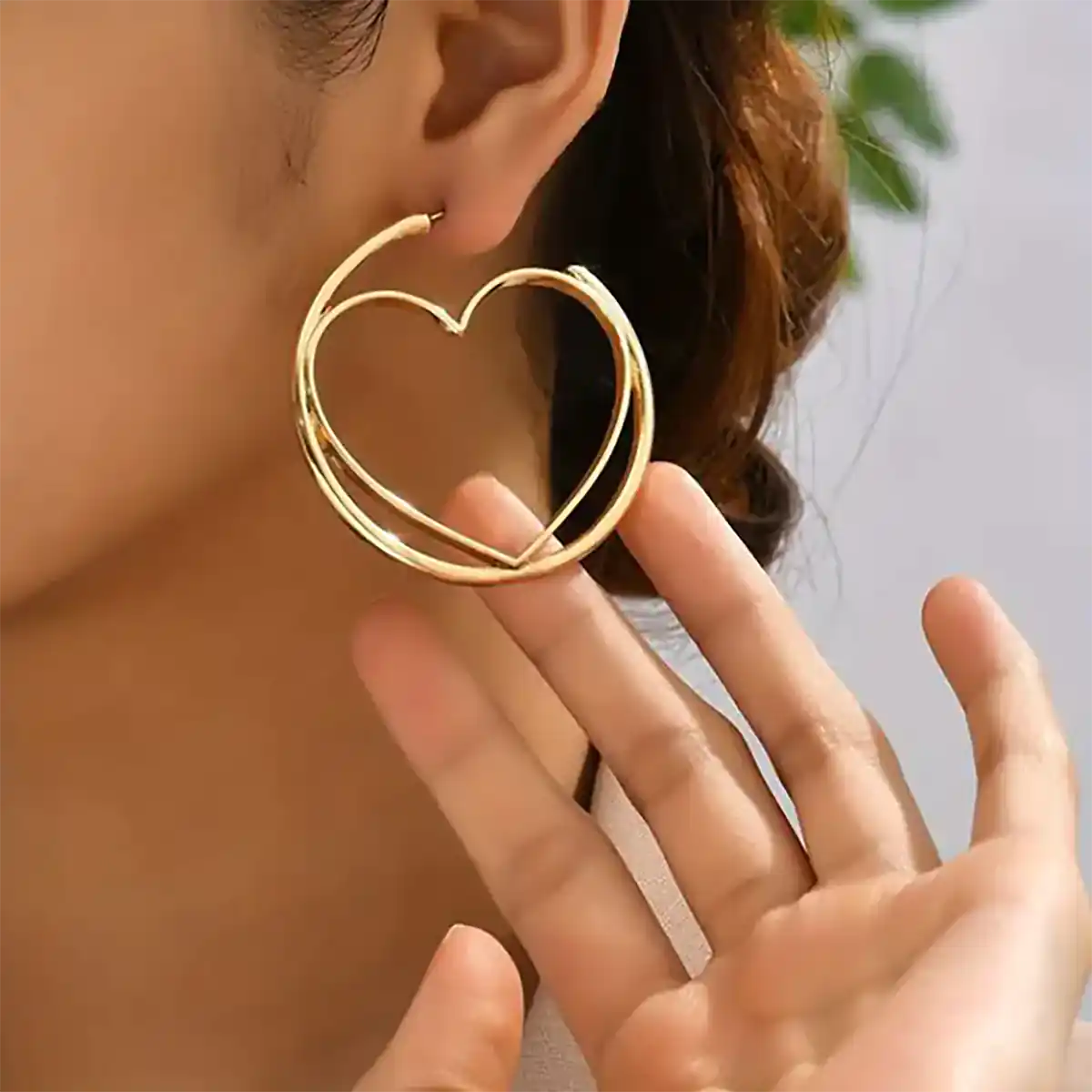 مدل گوشواره قلبی طلا مینیمال