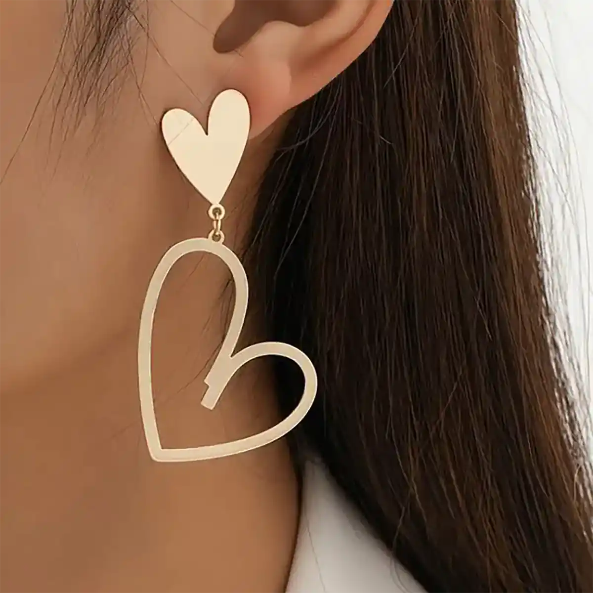 مدل گوشواره قلبی طلا مینیمال