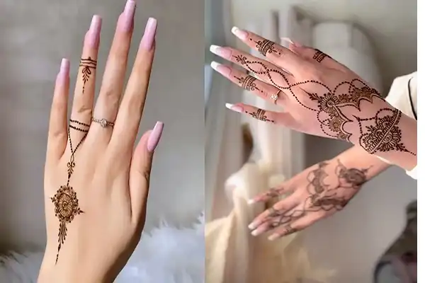 مدل حنا اسم + طراحی با حنا کاری جذاب و خلاقانه برای افراد جسور و خلاق