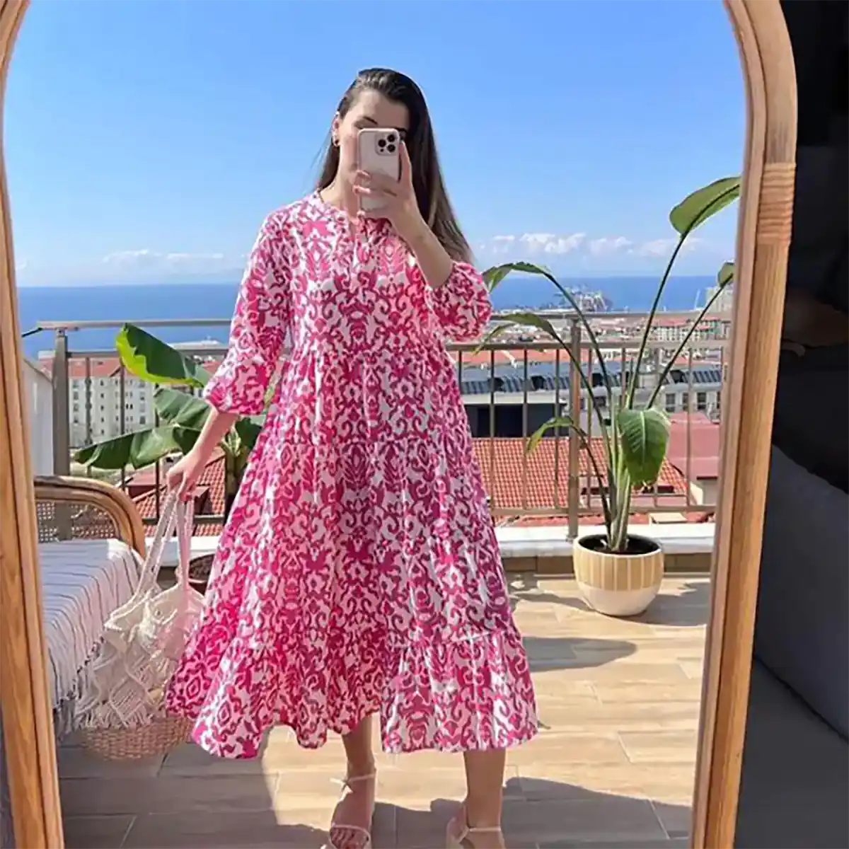 مدل پیراهن صورتی زنانه تابستونی
