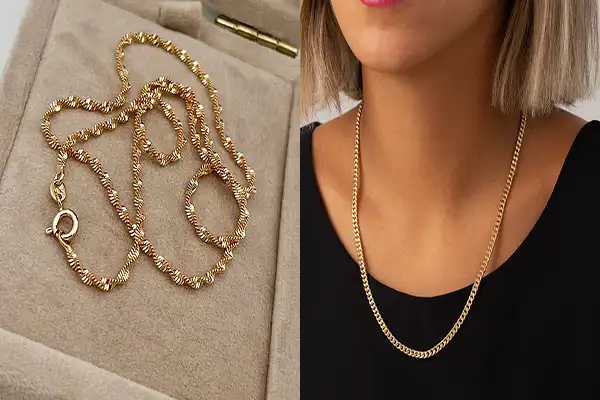 مدل زنجیر دیسکو طلا + مدل جدید زنجیر دیسکو طلا ترکیبی از سبک کلاسیک و بافت