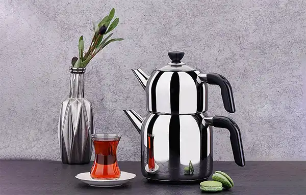 مدل های کتری قوری استیل + مدل کتری قوری استیل هم شیکه هم برای سرو چای روزمره یا مهمونی عالیه