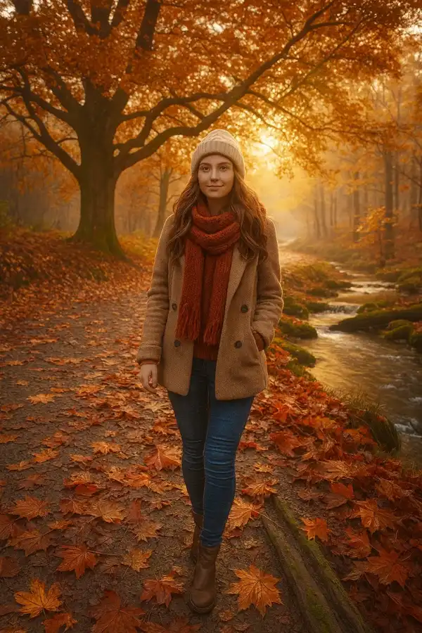 مدل عکس پاییزی دخترانه + ایده های مرموز و جذاب ژست عکس پاییزی دخترانه