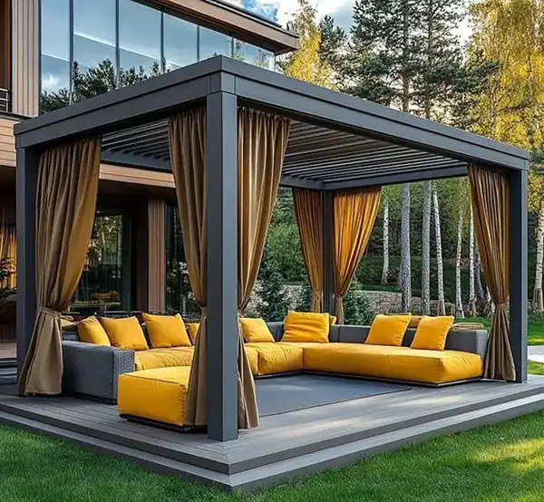 مدل آلاچیق ساده و شیک + فضای صمیمانه و دلنشین با مدل آلاچیق ساده و شیک