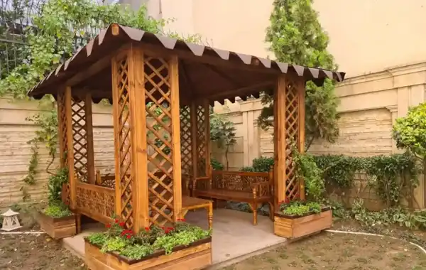 مدل آلاچیق ساده و شیک + فضای صمیمانه و دلنشین با مدل آلاچیق ساده و شیک