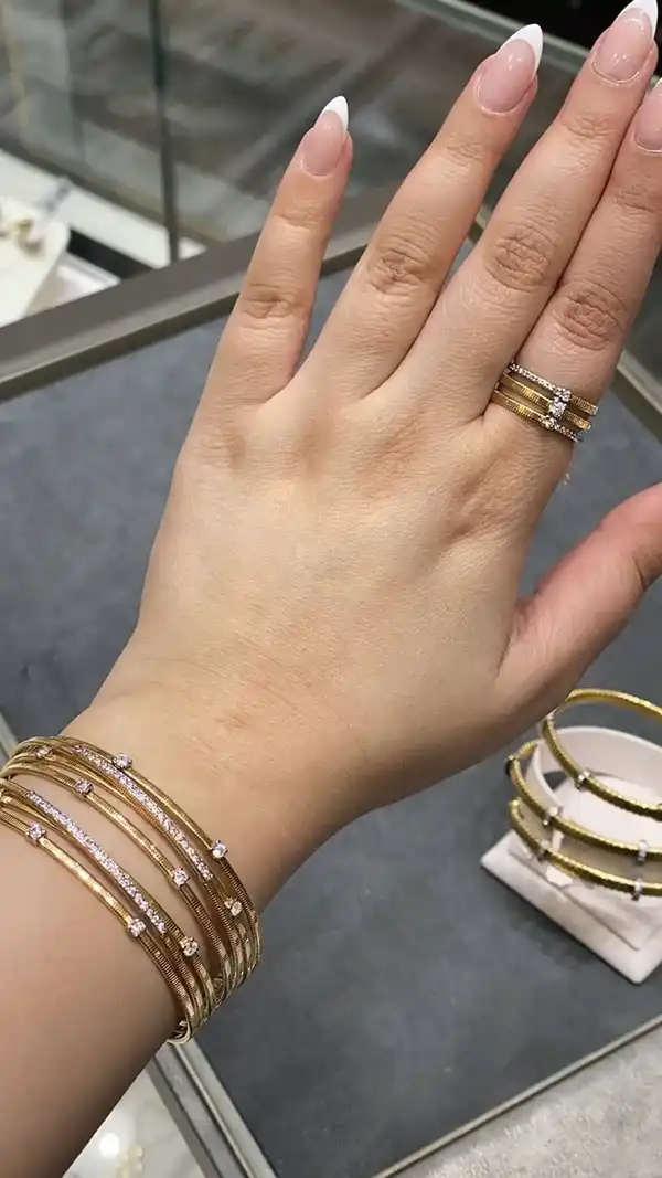 مدل النگو باریک + جز جداییناپذیر زیورآلات طلا در بین خانمها مدل النگو باریک شیک