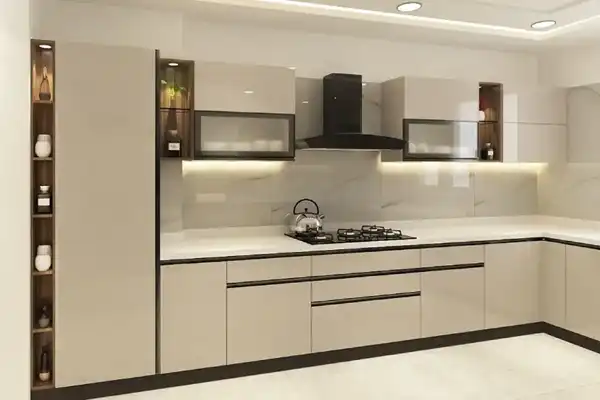 مدل آشپزخانه ال کوچک + آشپزخانه روشن و نورگیر لوکس با مدل ال کوچک