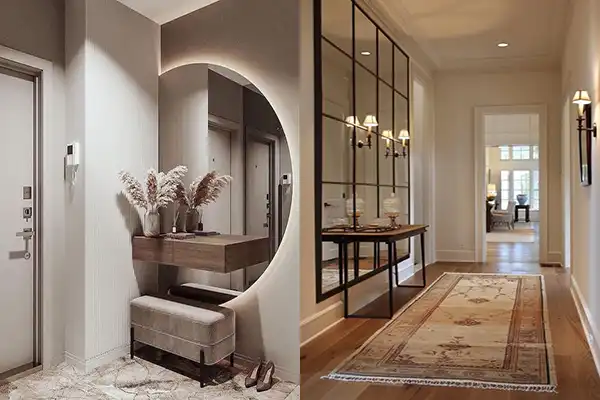 مدل آینه برای راهرو + ورودی منزل منحصربفرد و چشمگیر با مدل آینه جذاب راهرو