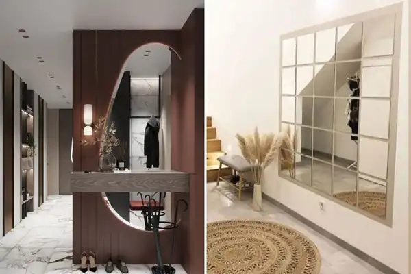 مدل آینه برای راهرو + ورودی منزل منحصربفرد و چشمگیر با مدل آینه جذاب راهرو