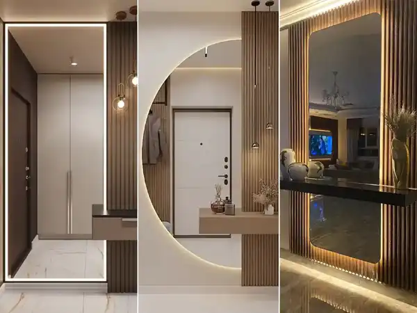 مدل آینه برای راهرو + ورودی منزل منحصربفرد و چشمگیر با مدل آینه جذاب راهرو