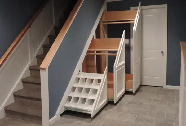 مدل جا کفشی زیر راه پله + مدل جا کفشی زیر راه پله خلاقانه و استفاده بهینه از فضای پِرت 