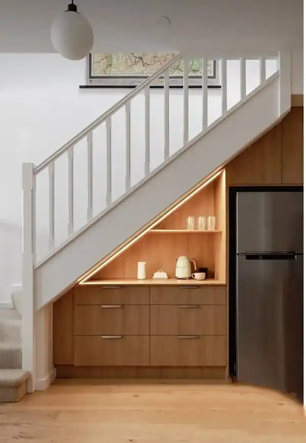 مدل جا کفشی زیر راه پله + مدل جا کفشی زیر راه پله خلاقانه و استفاده بهینه از فضای پِرت 