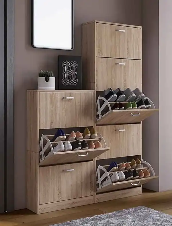 مدل جا کفشی ایستاده + مدلهای زیبا و ترند جا کفشی ایستاده برای دسترسی آسان و چینش زیبای کفش‌های شما