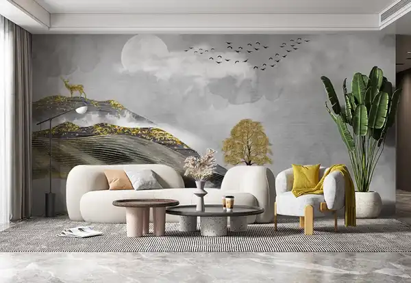 مدل کاغذ دیواری برای پذیرایی + مدل کاغذ دیواری با طرحهای مینیمال برای پذیرایی