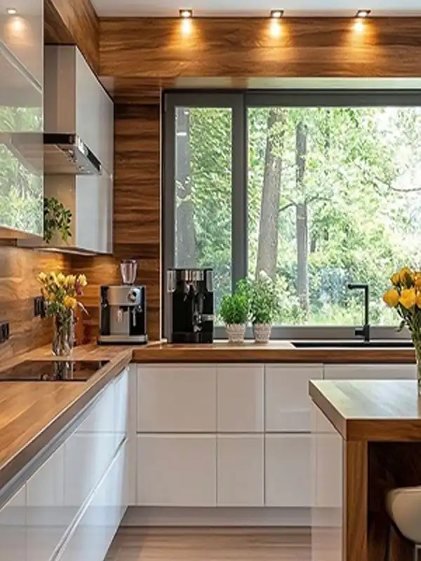مدل کابینت برای آشپزخانه پنجره دار + مدل کابینت برای آشپزخانه پنجره دار لوکس و خاص 