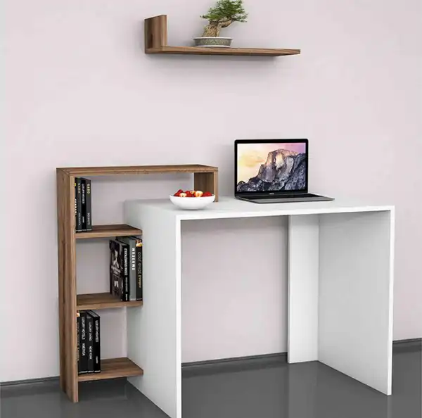 مدل کتابخانه با میز تحریر + جلوه کاربردی فضای اتاق با مدل کتابخانه با میز تحریر