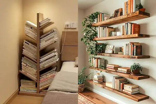 مدل کتابخانه برای اتاق خواب + تحول بینظیر در اتاق با مدل کتابخانه برای اتاق خواب