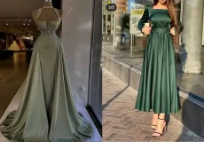مدل لباس مجلسی با ساتن + مدل لباس مجلسی با ساتن گزینه ای برای ظاهر جذاب و لاکچری