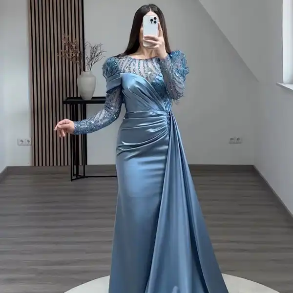 مدل لباس مجلسی با ساتن + مدل لباس مجلسی با ساتن گزینه ای برای ظاهر جذاب و لاکچری