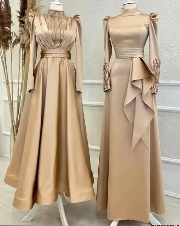 مدل لباس مجلسی با ساتن + مدل لباس مجلسی با ساتن گزینه ای برای ظاهر جذاب و لاکچری