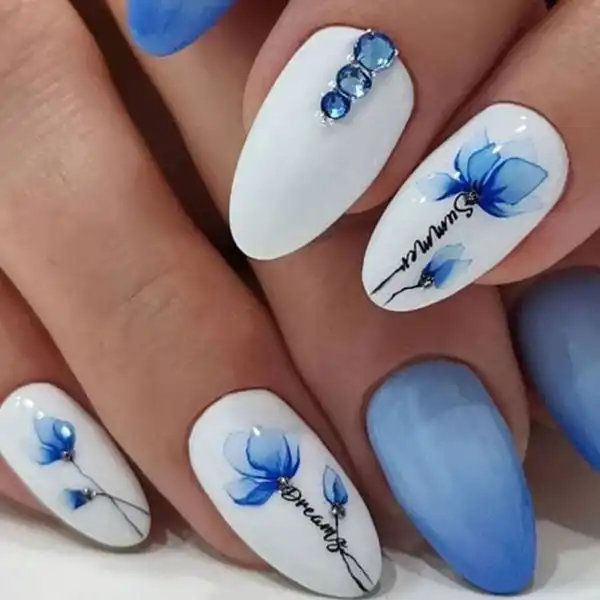 مدل ناخن ابی + مدل ناخن ابی ترند محبوب دخترانه با ظرافت و جذابیت بینظیر