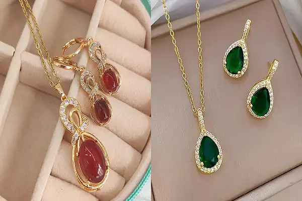 مدل نیم ست با سنگ عقیق + مدل نیم ست با سنگ عقیق بسیار زینتی و خاص