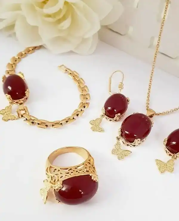 مدل نیم ست با سنگ عقیق + مدل نیم ست با سنگ عقیق بسیار زینتی و خاص