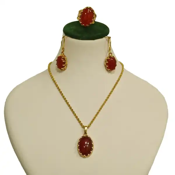 مدل نیم ست با سنگ عقیق + مدل نیم ست با سنگ عقیق بسیار زینتی و خاص