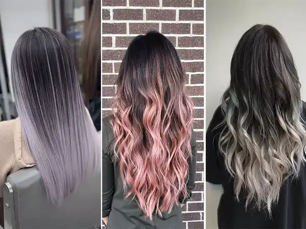 مدل رنگ مو آمبره + چهره شاداب تر با مدل رنگ مو آمبره با طیف رنگی گسترده 