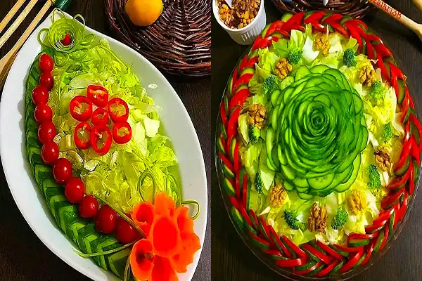 مدل سالاد کاهو + تزیین سالاد کاهو و خیار مجلسی با مدلهای جدید و شیک