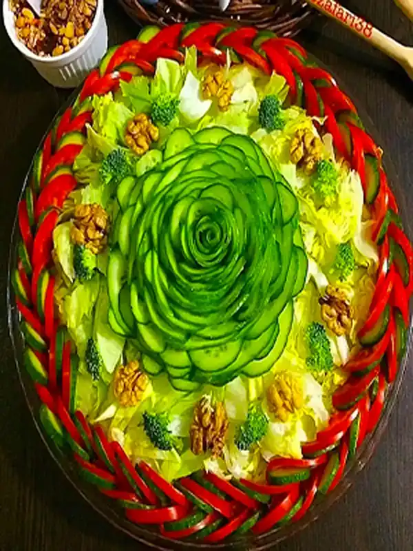 مدل سالاد کاهو + تزیین سالاد کاهو و خیار مجلسی با مدلهای جدید و شیک