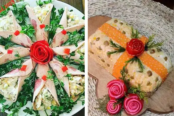 مدل سالاد الویه ساده + جدیدترین تزیینات مدل سالاد الویه ساده برای مهمانی و مجالس 
