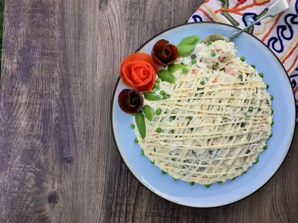 مدل سالاد الویه ساده + جدیدترین تزیینات مدل سالاد الویه ساده برای مهمانی و مجالس 